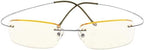 Eyekepper Titanium Rimless Orange Tinted Lenses Computer Reading Glasses Readers Men Women