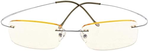 Eyekepper Titanium Rimless Orange Tinted Lenses Computer Reading Glasses Readers Men Women