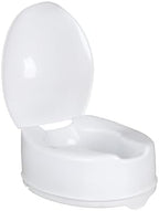 Homecraft Savanah Raised Toilet Seat with Lid, 6" Elevated Seat for Seniors, Universal Fit for Most Standard Toilets, Portable & Tool-Free, Seat Riser, Ergonomic Design, White