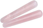 AMOYSTONE 2Pcs Natural Rose Quartz Massage Wand Pink Crystal Massage Scraping Tool Treatment 4"