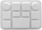 11 Compartment White Party Thali Plates (50 Pack)