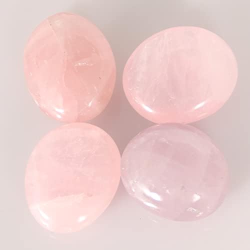 Rose Quartz Palm Stone-4 Pcs Rose Quartz Plam Stone Pocket Energy Stone, Smooth Rose Quartz Healing Crystal and Worry Stones