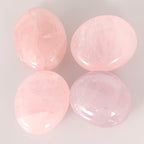 Rose Quartz Palm Stone-4 Pcs Rose Quartz Plam Stone Pocket Energy Stone, Smooth Rose Quartz Healing Crystal and Worry Stones