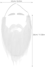 Toyvian Fake Beard And Eyebrows Set, White Gnome Santa Plush Beard Christmas Costume Xmas Party Props for Cosplay, Holiday Dressing Up, Costume Accessory