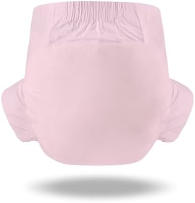 CutiePlusU Disposable Adult Diaper Heavy Absorption Dry Surface Adult Diapers All Night- Pink 10 Pieces (Large 36"-46")