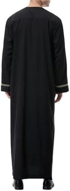 LVCBL Kaftan for Men Long Sleeve Mens Thobe Big And Tall Muslim Clothes Dubai Caftan Gown