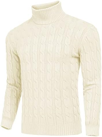 COOFANDY Men's Slim Fit Turtleneck Sweater Casual Twisted Knitted Pullover Sweaters