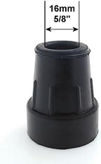 Qty: 4 Pcs - 5/8" (16mm) Heavy Duty Rubber Tips for Walking Canes, Crutches, Walking Frames, Zimmer Frames etc - Black - by Lifeswonderful
