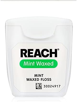 REACH Waxed Dental Floss,Mint,Plaque Remover for Teeth,Shred Resistant,Floss Slides Smoothly,Easy to Use,Waxed,Deep Cleaning Teeth,Oral Care,PFAS Free,for Adults & Kids,55 yd,(Pack of 3)