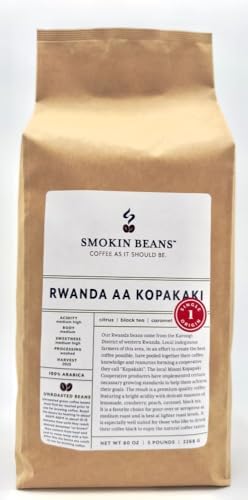 5-Pound Rwanda Aa, Unroasted Green Arabica Coffee Beans, Fresh Current Crop Specialty Grade, Roast the Beans Yourself at Home on Your Roasting Equipment Prior to Using for Brewing Coffee