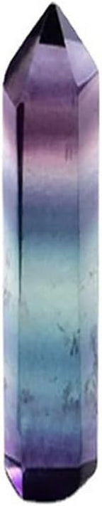 Colorful Fluorite Geometry Shape Rainbow Single-Pointed Crystal Hexagonal Single Pointed Natural Energy Stone Raw(L)