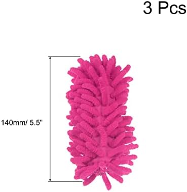 MECCANIXITY Microfiber Duster for Cleaning 5.5inch Replacement Head for Brush Tool on Window, Furniture, Rose Red Pack of 3