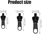 12pcs Fix Zip Puller, Zipper Fixer Detachable Zipper Repair Kit, Instant Tabs Pull Replacement Slider for Jacket Coat Luggage Backpack (Black, Coffee)
