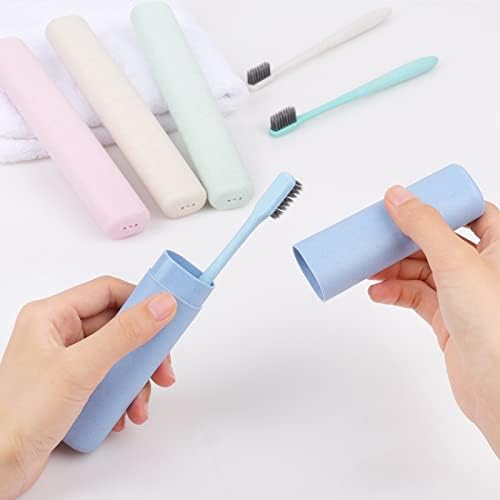 Hooqict 4 Pack Travel Toothbrush Case Portable Travel Toothbrush Holder Plastic Toothbrush Container Protector Cover Case for Traveling, Bathroom, Camping, Home, School, Business