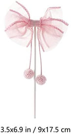 3pcs Bow Cake Topper Pink Lace Bowknot Cake Toppers Cake Dessert Picks Decoration For Baby Shower Birthday Wedding Party Supplies