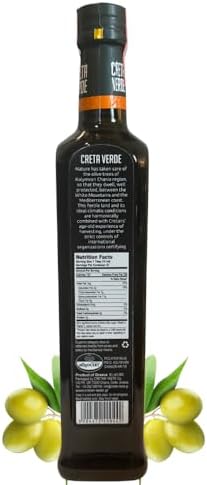 CRETA VERDE | Greek Extra Virgin Olive Oil — Cold Pressed for Cooking, Salads & Dipping | Premium Single-Origin Crete EVOO | Award-Worthy Koroneiki Variety, P.D.O. Kolymvari | 500ml Glass Bottle