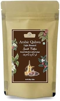 QURA Saudi QAHWA Medium Roasted Saudi Coffee | Ground Coffee Rich in Saffron & Ginger 100 GMS