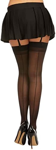 Dreamgirl womens Thigh High Sheer Stockings With Back Seam