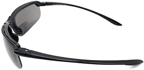 The Oakland Bifocal Sun Reader Sport and Wrap Around Reading Sunglasses, Unisex Rimless Safety Readers