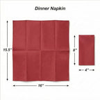 AMERICAN HOMESTEAD Paper Napkins - Burgundy Disposable Linen-Like Dinner Napkins - Restaurant-Quality Table Serviettes for Weddings, Parties, and Events - 15.75" x 15.75" - 50 Count