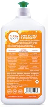 Baby Bottle & Dish Soap – EcoGarantie Certified, 100% Plant-Based Formula, Made with Organic Ingredients, Scent-Free & Hypoallergenic – 16.9 fl oz (500 mL), Pack of 3