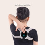 Posture Corrector Kids, Back Straightener Posture Corrector with Smart Sensor Vibration Reminder, Adjustable Posture Trainer for Kids, LCD counting model