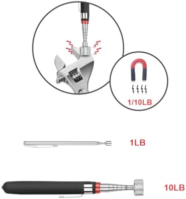 4 Pack Telescoping Magnet Pick-up Tool Set - Retrieving Pickup Tools，Extendable Pick Up Tools，Bendable Spring Magnet Stick，Flexible Extra Long Reach Bendable Curve Grabber with 4 Claws