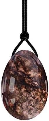 MYMEO Drilled Yoni Egg 30X20mm Natural Stone Jade Eggs Crystal Massage Ball Kegel Exercise Tools,Rhodonite Eggs