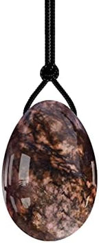 MYMEO Drilled Yoni Egg 30X20mm Natural Stone Jade Eggs Crystal Massage Ball Kegel Exercise Tools,Rhodonite Eggs