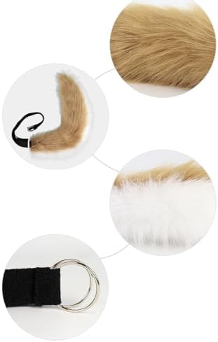 Gorou Ears and Tail Set Game Cosplay Headdress Fox Ears Headband Furry Fursuit Costume Accessories