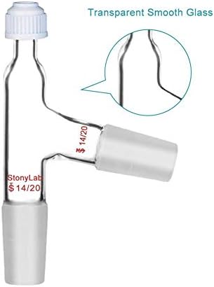 StonyLab 3 Way Distilling Thermometer Adapter with 14/20 Joints and Screw Cap for Distillation Apparatus