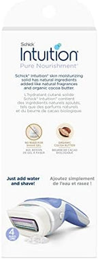 Schick Intuition Pure Nourishment Razors for Women | 1 Razor & 2 Intuition Razor Blades Refill with Organic Cocoa Butter