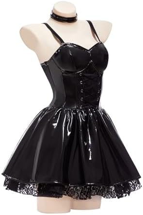 Haikyuu Women Goth Dress With Stockings Garters Choker Gothic Cosplay Costume Halloween