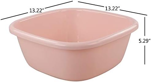Morcte 12 Quart Plastic Wash Basin, 4-Pack Small Dish Wash Pan