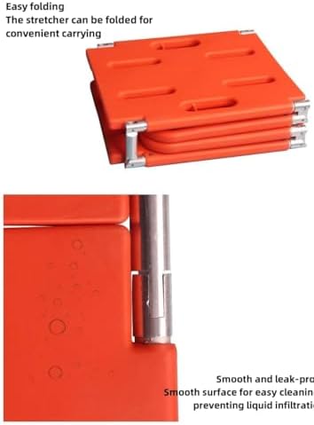 Folding Plastic Spinal Board Stretcher, Water-Floatable Lightweight Rescue Stretcher, Compact Foldable Design for Outdoor and Emergency Evacuation (4-Fold)
