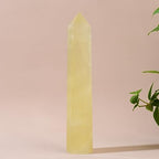 Large Natural Citrine Healing Crystal Wand 5.11-5.9" Natural Crystal Tower 6 Faceted Chakra Crystal Point Meditation Therapy Reiki Energy Stone Home Decor Collection Gift