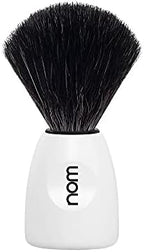 Nom Lasse Vegan Black Fibre Shaving Brush, White