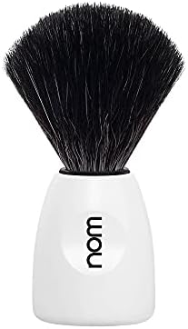 Nom Lasse Vegan Black Fibre Shaving Brush, White