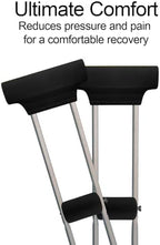 Underarm Crutch's Pad and Hand Grip Covers Universal Forearm Handle Padded Cushion Sets Accessories for Crutches (Black)