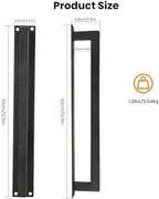 Homode Barn Door Handle, 12" Rustic Pull Handle Heavy Duty, Matte Black Square Door Pull with Flush Long Base, for Sliding Barn Door, Gate, Shed, Garage