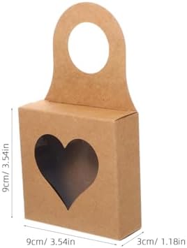BESTonZON 25 PCS Kraft Paper Wine Bottle Boxes with Window, Hanging Gift Candy Container for Wine, Foldable Favor Boxes for Candy, Chocolate, and Cookies, Ideal for Weddings and Parties