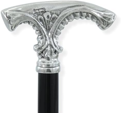 Italian Walking Stick – Handcrafted Wood Cane with Full Pewter Handle – Personalized Gift for Man or Woman – Elegant, Durable, Perfect for Weddings or Christmas – Made in Italy