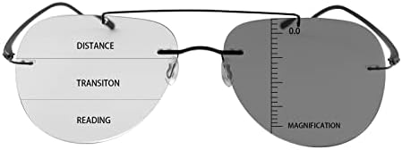 MIRYEA Photochromic Progressive Multifocus Reading Sunglasses Transition UV400 Sun Readers Blue Light Blocking Glasses