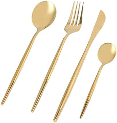 Tbest Spoons Kitchen Stainl Steel Cutlery 24-Piece Set Fork And Spoon Portuuese Knife And Fork Spoon Set Ld Spoon And Fork
