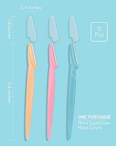 MoHern Eyebrow Razor for Women, 12 Pcs Dermaplaning Tool for Face Professional, Face Razor for Women Facial Hair Remover