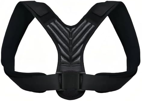 Posture Corrector, Back Brace for Women and Men, Adjustable Back Support, Shoulder Straightener for Improving Hunchback L Black