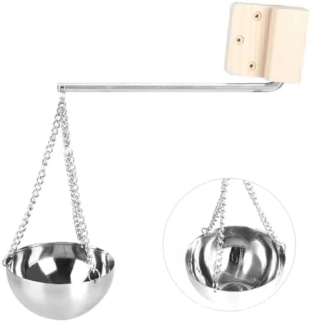Stainless Steel Sauna Essential Oil Holder with 4.7in Cup and Chain, Aromatherapy Diffuser Bowl for Traditional or Infrared Sauna Spa Wall Mount