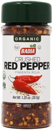 Badia Organic Crushed Red Pepper, 1.25 oz – Spicy Dried Chili Flakes for Cooking, Seasoning & Garnishing