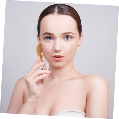 Beaupretty Guasha Massage Tool, Natural Ox Horn Plate Scraping Facial Massage Board for Face and Body SPA Skincare