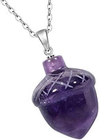 Nupuyai Pack of 2 Hand-carved Mini Hazelnut Crystal Amulet Necklace Pendant for Women Men, Healing Spiritual Stone Pendant with Stainless Steel Chain